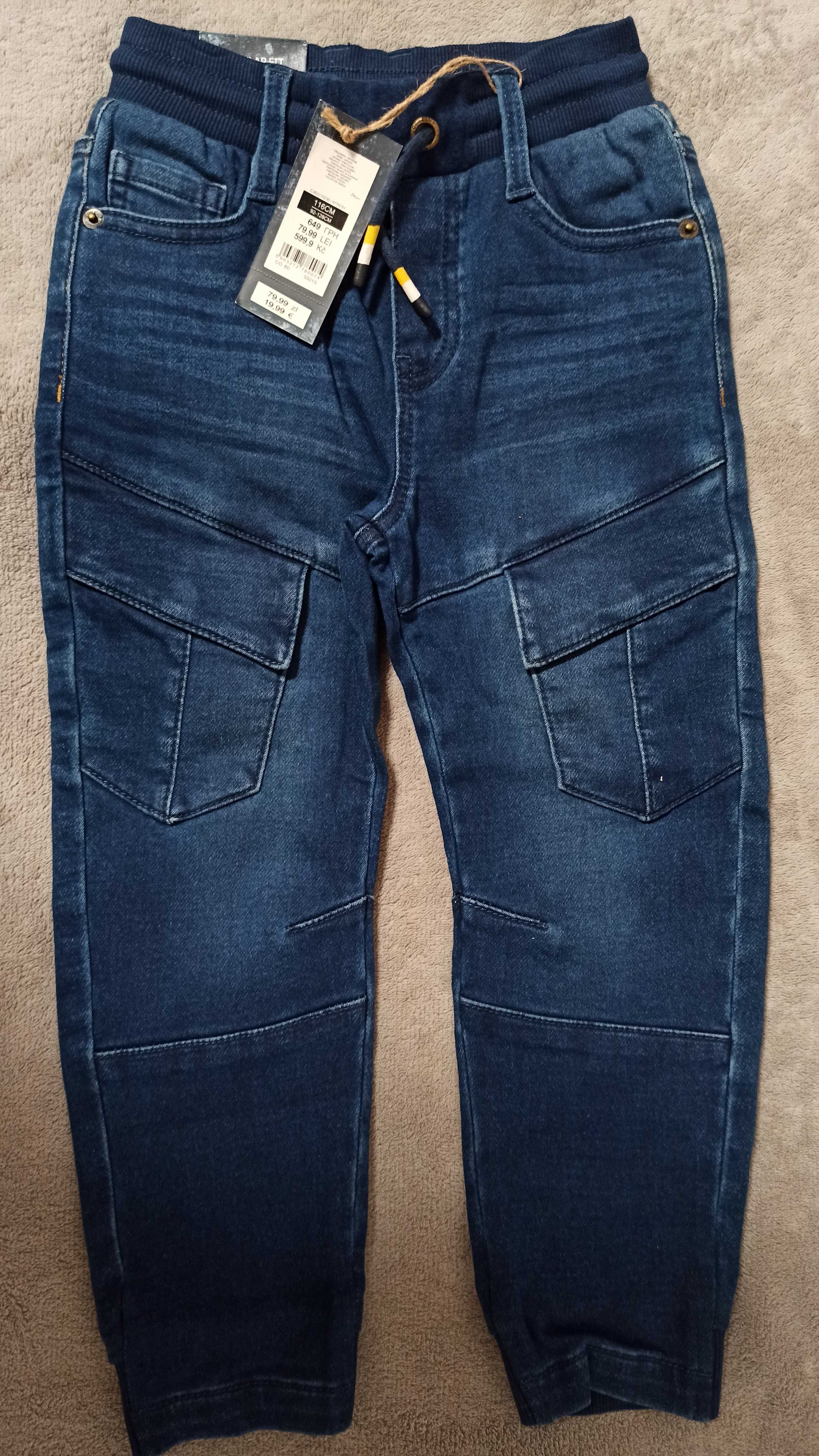 Granatowe spodnie 116 (nowe z metką) stretch Denim collection