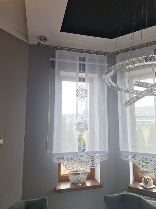 Firanka panel ażur glamour biała 100 x 155
