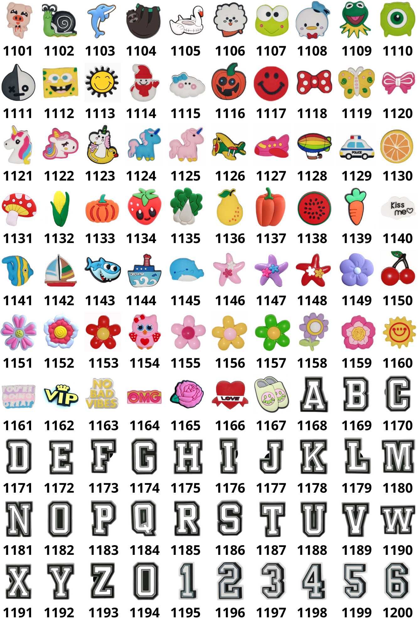 АСОРТИ 5-10 шт Джибитсы Jibbitz для кроксов Украшения для обуви Crocs