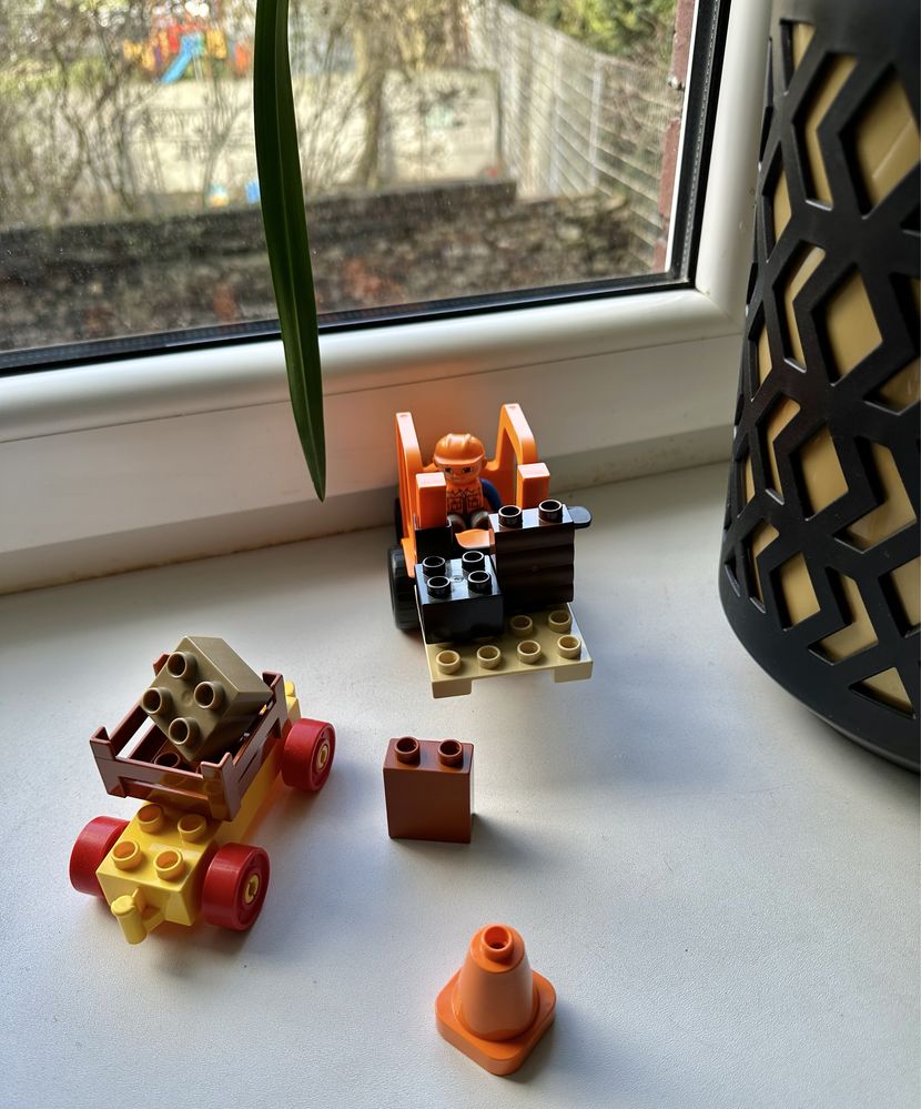 Klocki Lego duplo Przeładunek wózek widłowy paleta budowlane