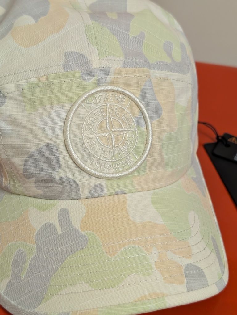 Stone Island x Supreme Reactive Ice Camo Ripstop Camp Cap