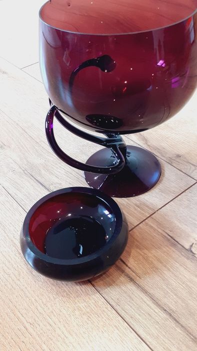 Kielich Pucharek Krosno i taka miseczka jak popielniczka z prl