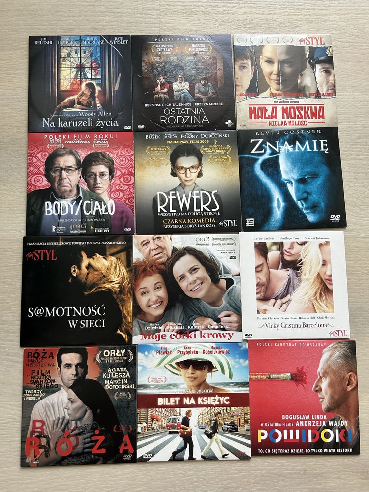 Filmy DVD zestaw Powidoki, Rewers, Ostatnia rodzina,Mała Moskwa, Róża,