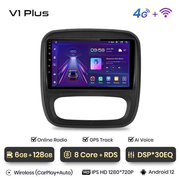 Radio nawigacja Renault Trafic 3 Opel Vivaro B 2014 - 2018 Android 6GB
