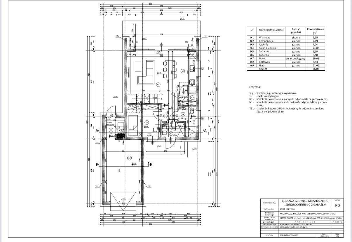 Dom jednorodzinny STODOŁA 112m2 z garażem, salon+kuchnia 31m2 + POMPA
