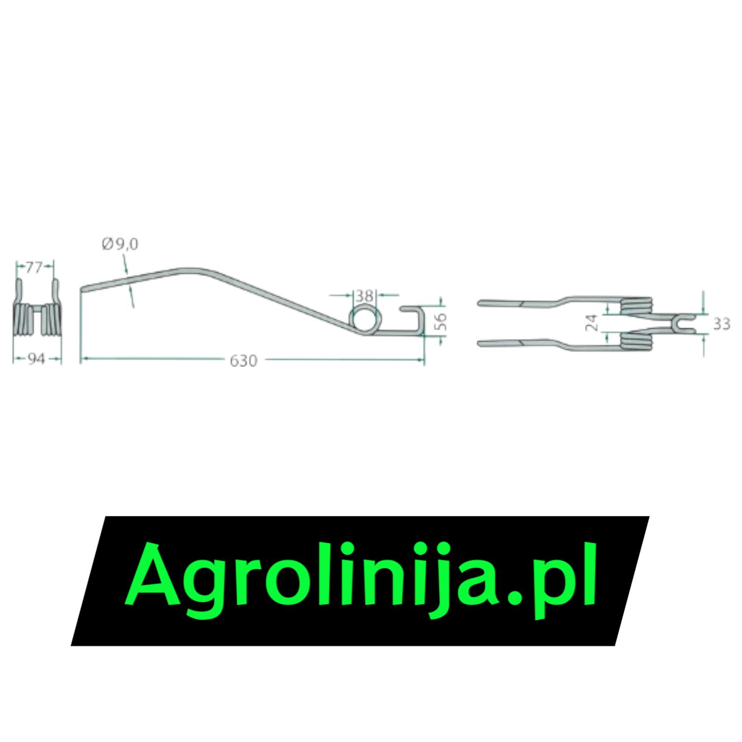 DEUTZ FAHR KS.1.70 Palec zgrabiarki pokosowej Granit KS 2.33, KS 2.70