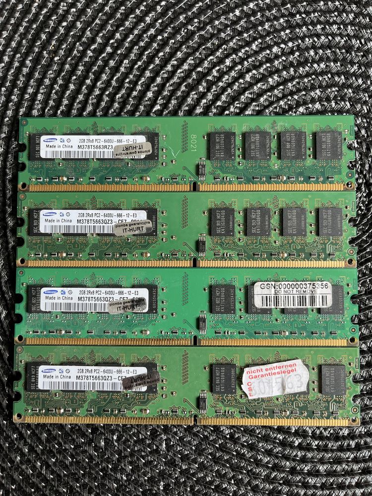 Pamięci RAM 4x 2gb DDR2