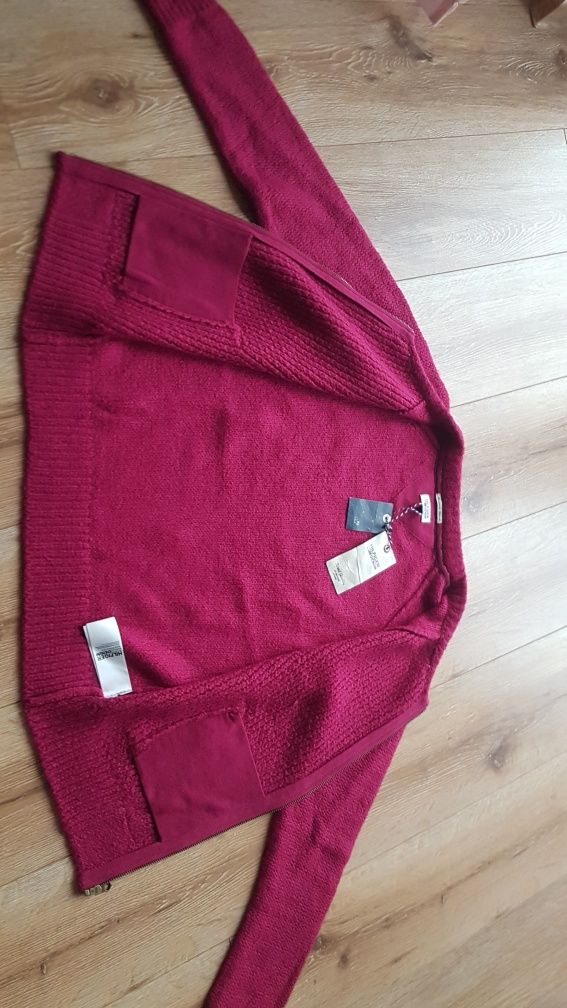 Tommy Hilfiger Sienna sweterek rozpinany na suwak 40 L damski wełna