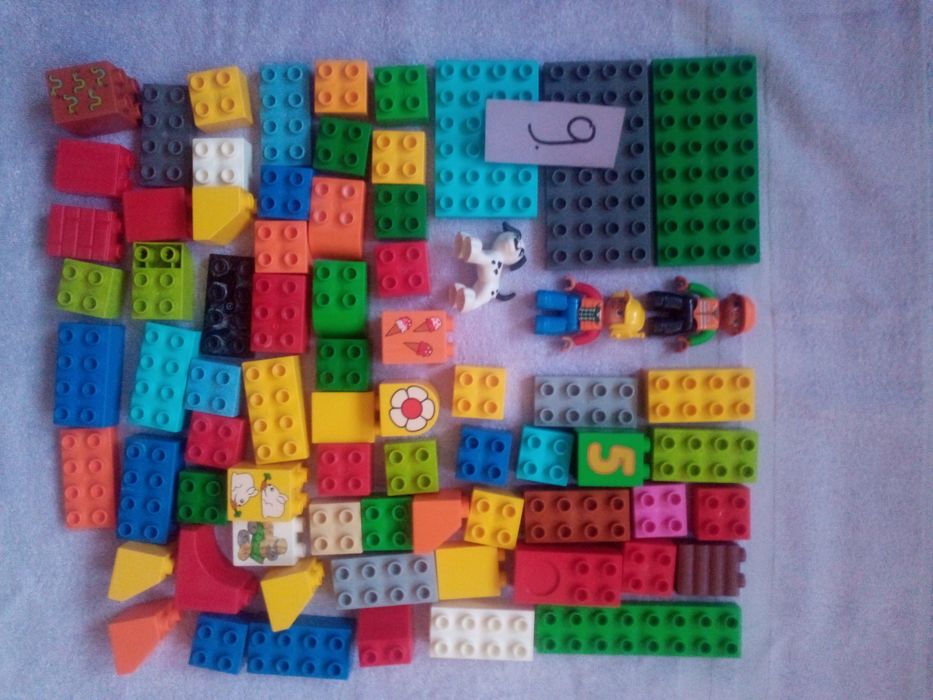 zestaw klocków DUPLO nr 9 oryginalne, klocek za 1 zł płytka, ludziki
