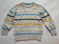 Sweter jasnoszary w paski elegancki r. 110 C&A