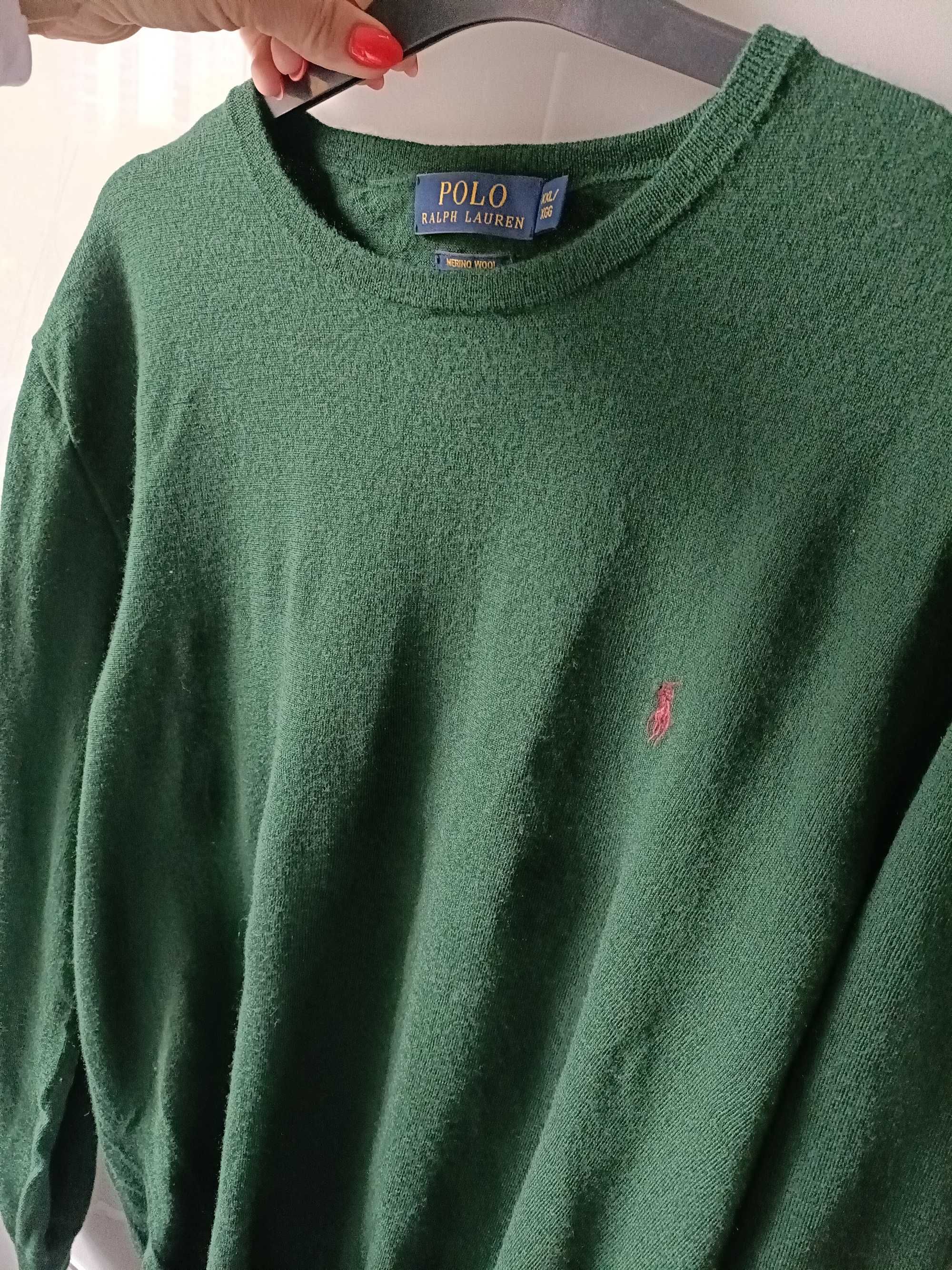 Ralph Lauren sweter XXL Merino wełna slim fit