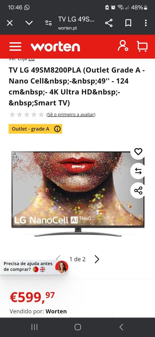 Smart TV LG 49SM8200PLA