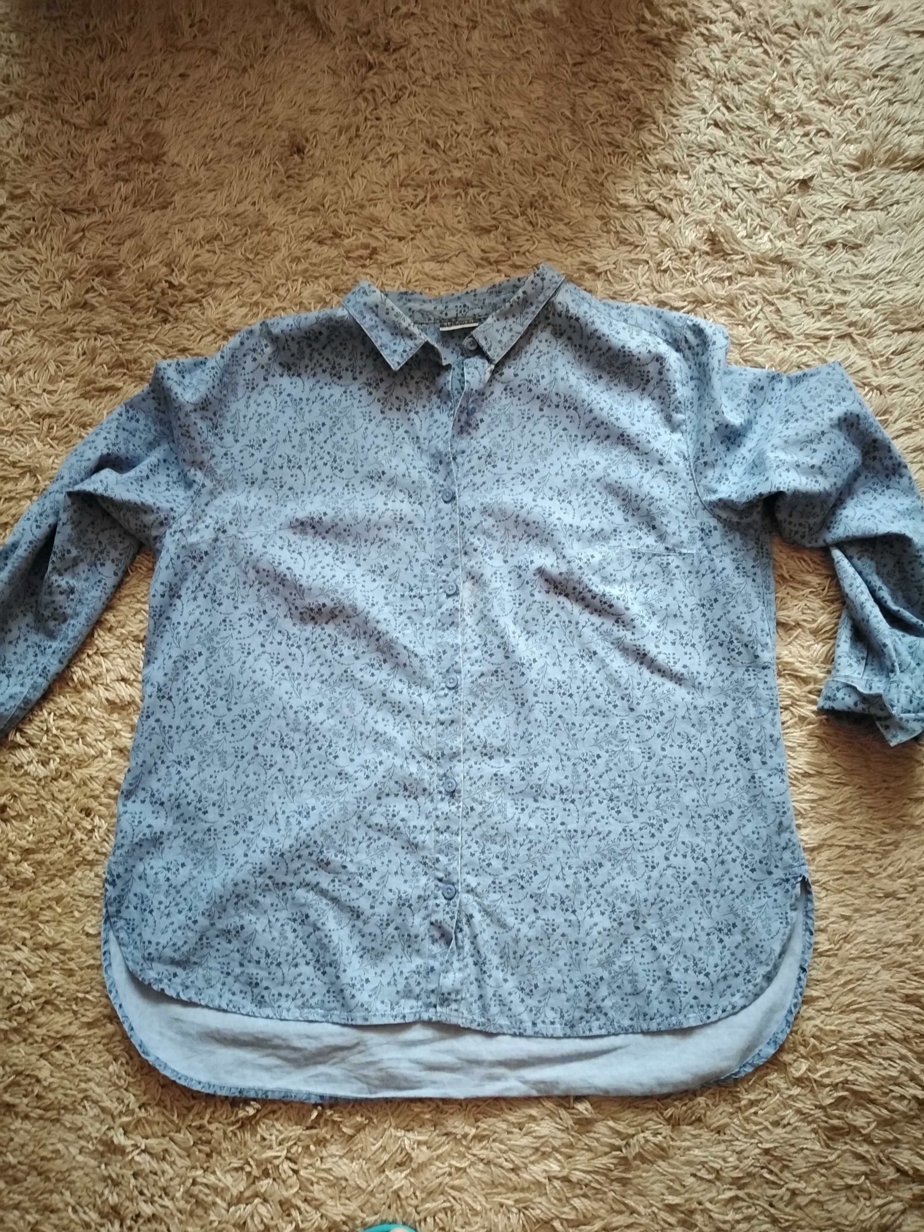 Niebieska rozpinana bluzka damska 46