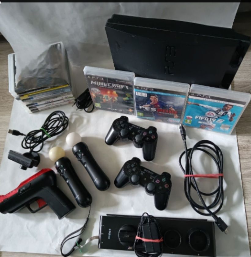 PlayStation 3, kontrola, gry, FIFA 19, Minecraft, PES 2018, i dodatki