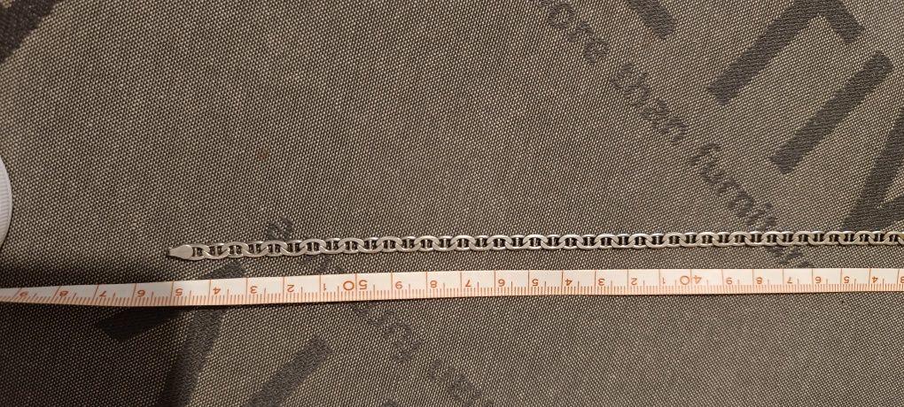 Łancuszek srebrny pancerka, W. Kruk 55 cm, p. 925