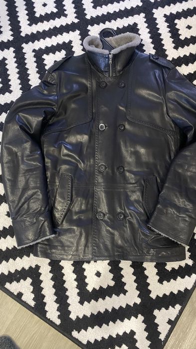 Чоловіча шкіряна зимова куртка