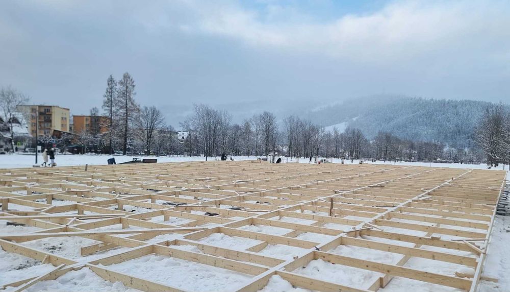 Drewno konstrukcyjne C24 14.5x4.5cm gotowe moduły 2.5x6m