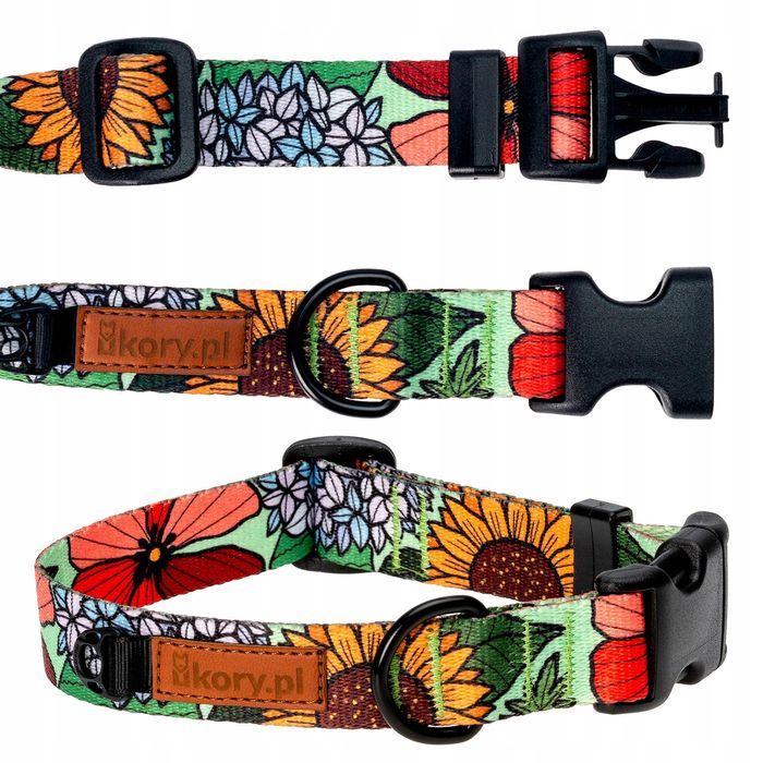 regulowana obroża dla małego psa maltańczyka shih tzu xs 15 mm kwiaty