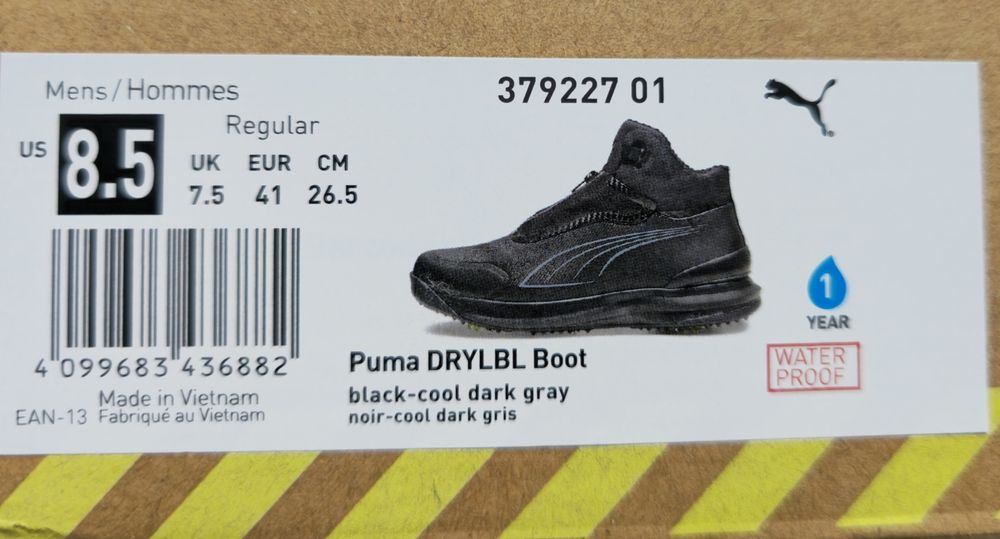 Ботинки PUMA DRYLBL  размер  41  (26.5 см) водонепроницаемая мембрана