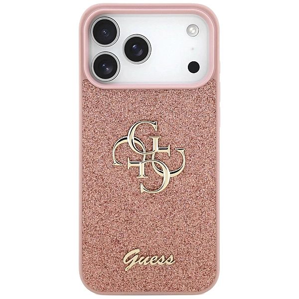 Etui Guess Fixed Glitter Big 4G na iPhone 17 Pro Max - różowe