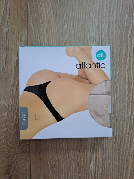 Stringi damskie Atlantic, rozmiar L, 2PACK, kolor beżowy