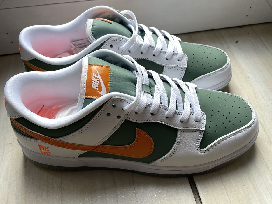 nike dunk zielono bialo pomaranczowe