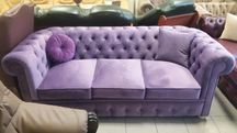 Chesterfield fiolet sofa 3-os