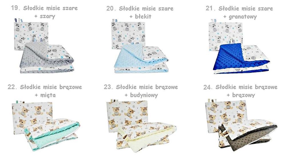 Koc Kocyk Minky 100x135 + Poduszka Przedszkolaka Belbi