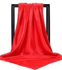 szal chusta apaszka 90cm*90 cm kwadratowy duża modna gładka czerwona