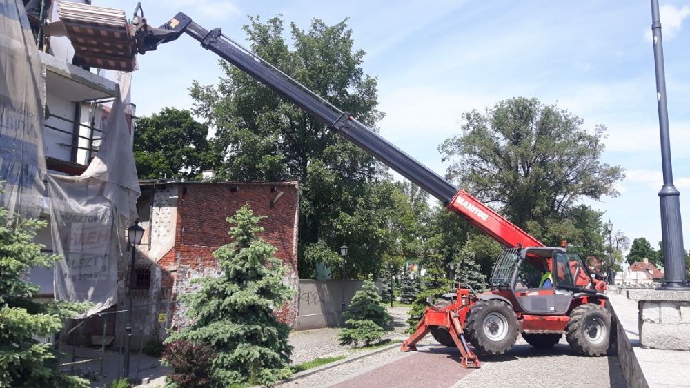 Usługi ładowarką teleskopową, wynajem z operatorem.