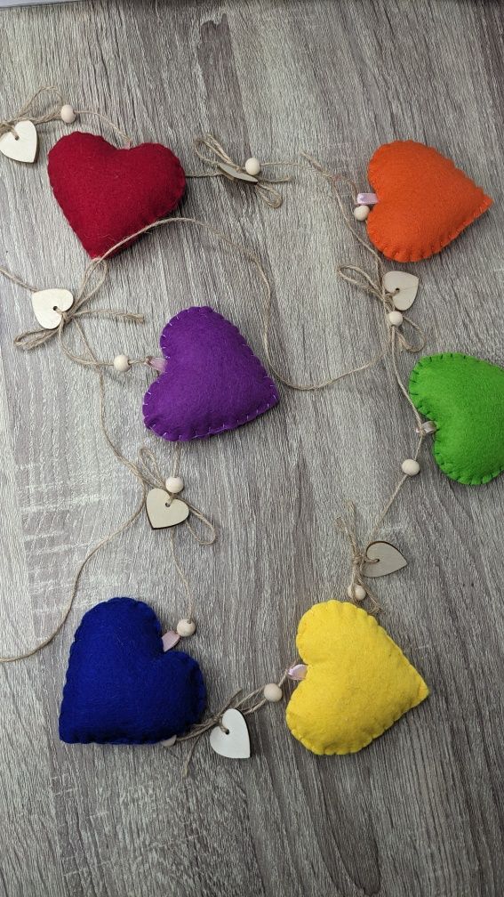 Girlanda serce tęcza LGBT