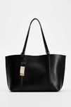 Torebka ZARA czarna 6071/410 SHOPPER zapięcie na magnes duża na rami