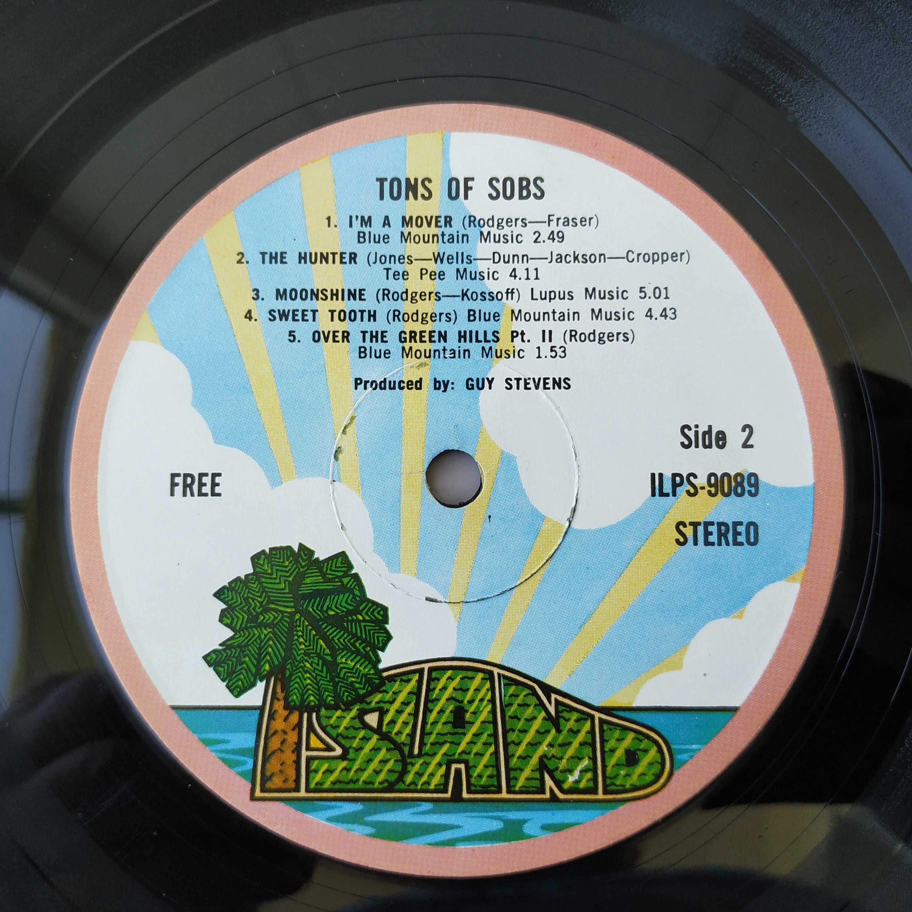 Free ‎– Tons Of Sobs 1969 Repress UK Edition