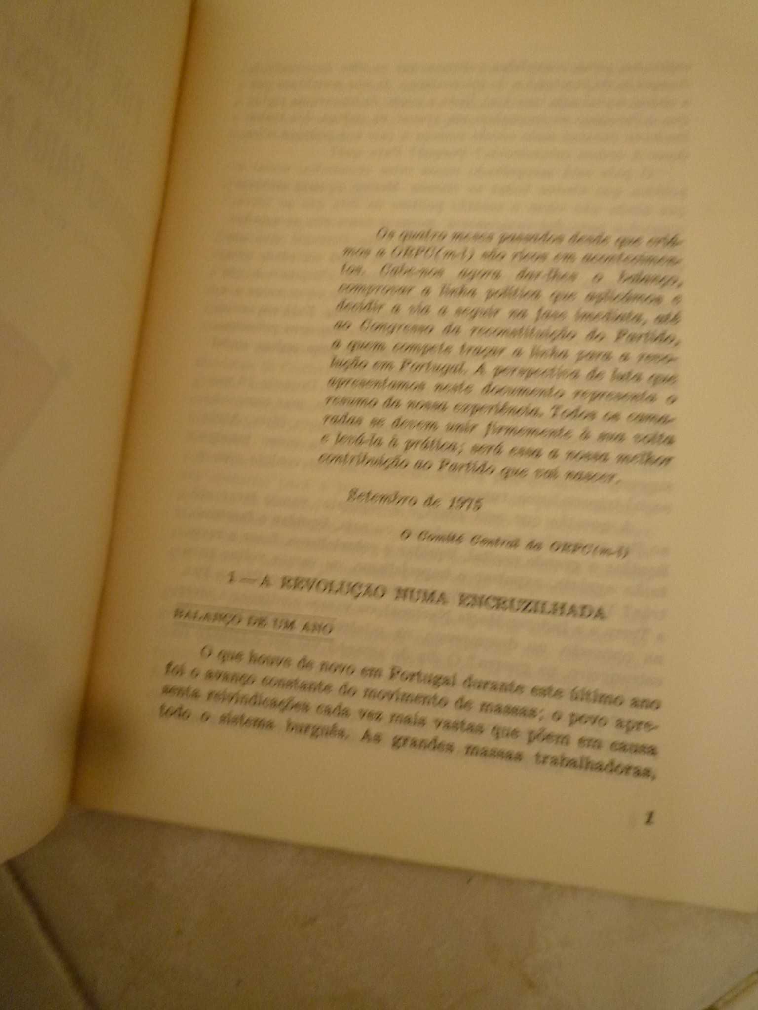 Documento Raro- Comité Central da ORPC-ML Por uma Frente Anti-Facista