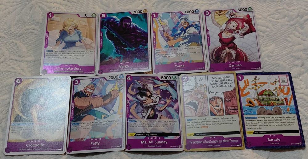 lote de 283 cartas one piece tg op12