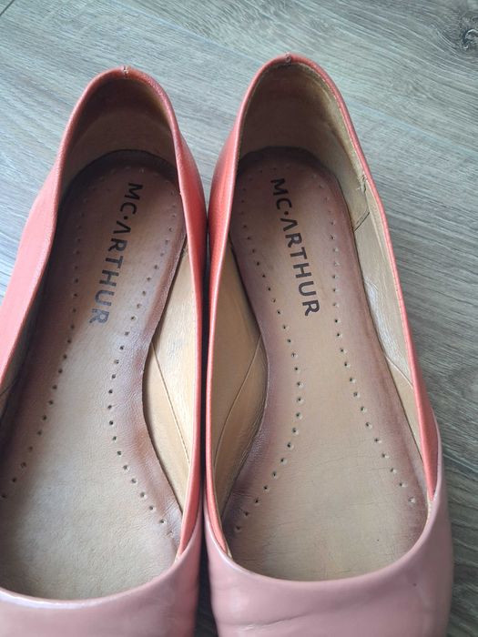 baleriny/ półbuty Mcarthur 36 pomarańczowe koralowy pudrowy róż