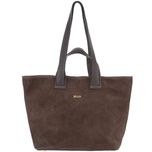 VEZZE torebka zamszowa shopper z długimi rączkami V498 c.brązowa