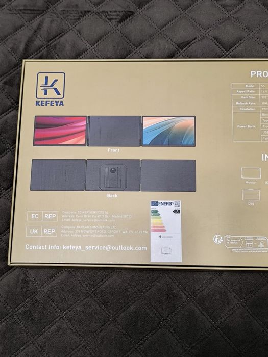 Монітор портативний KEFEYA S5 15,6" 1080P з повербанком, новий.