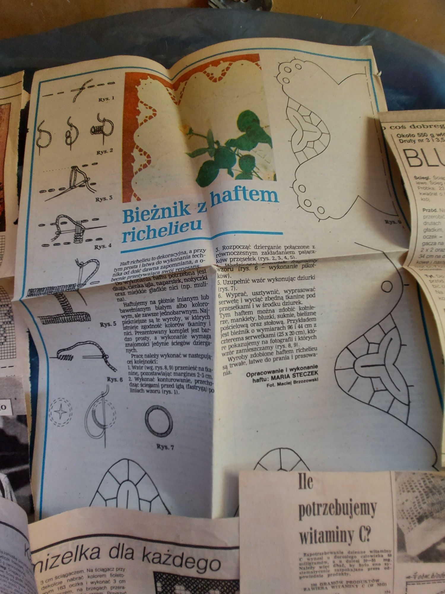 Wycinki z starych gazet wykroje hafty 13sztuk 1979r/86/88r