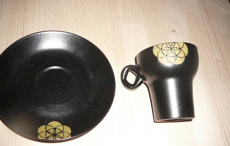 ceramika -Miseczki i talerze chińskie, czarny serwis