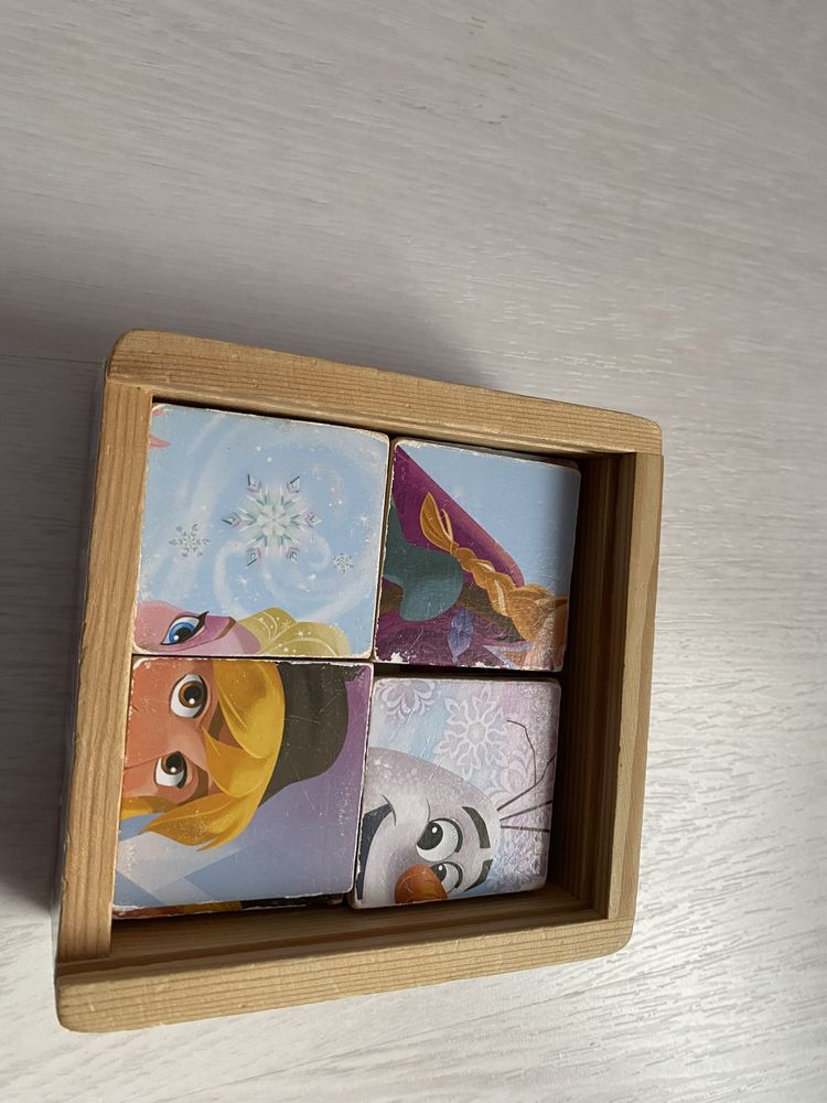 Puzzle drewniane Kraina Lodu 6x 4 elementy