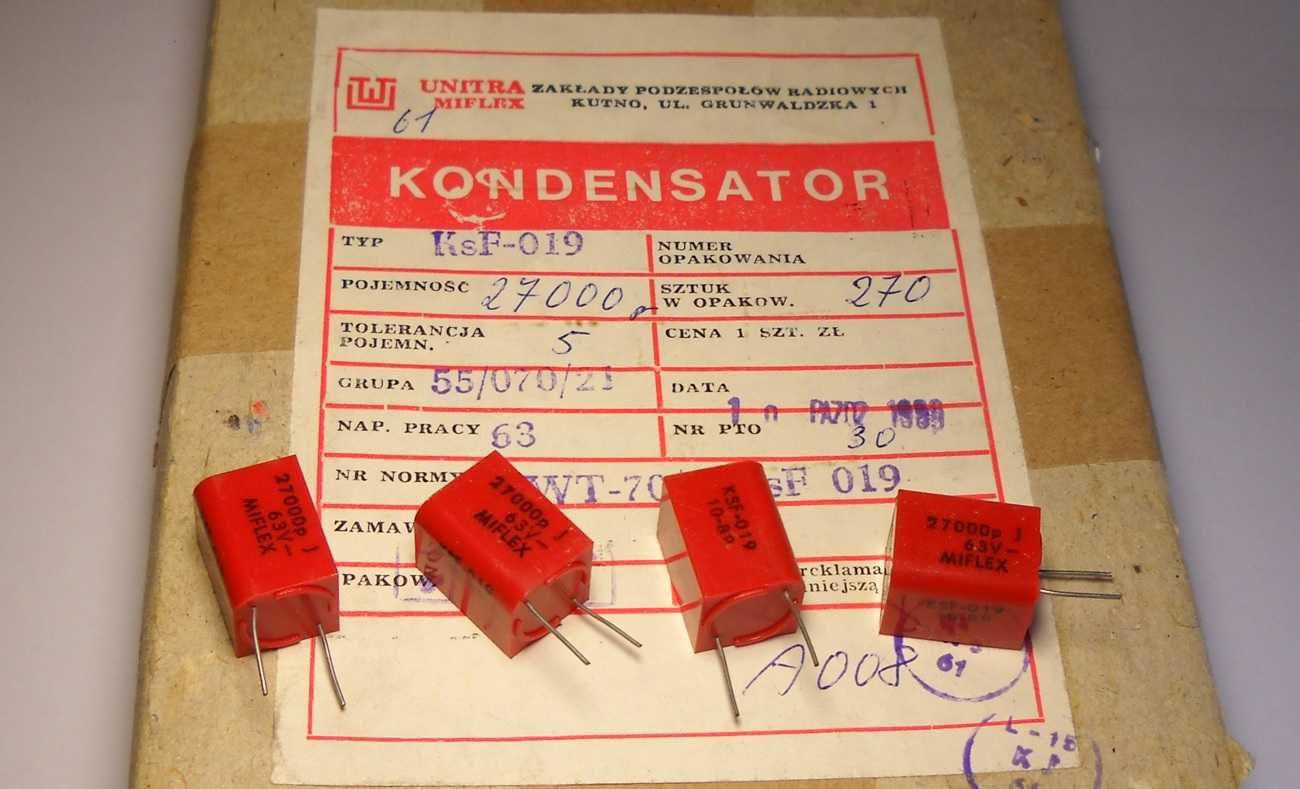 Kondensator 27nF 63V- KsF-019 Unitra MIFLEX _7 szt.