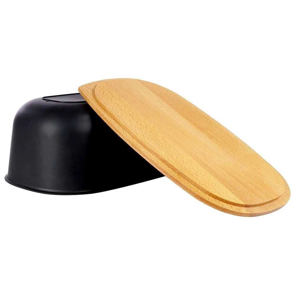 Chlebak z deską czarny 39x23,5x15,5 cm