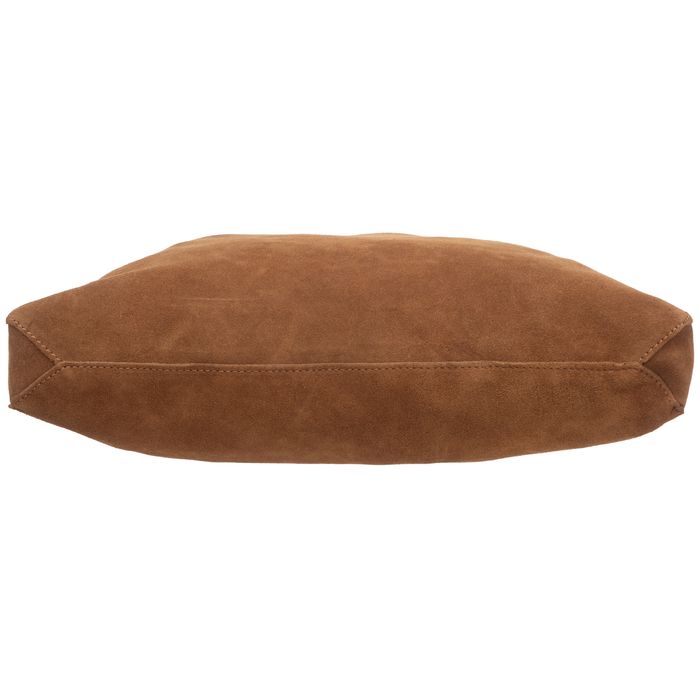 VERA PELLE torebka damska zamszowa shopper z paskiem V676 camel