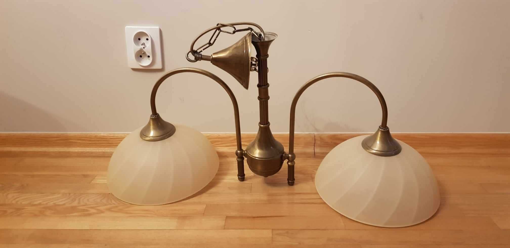 lampa stojąca / lampa wisząca - KOMPLET mosiądz