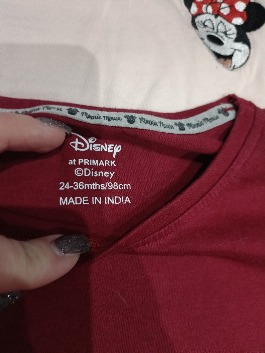 Bluzeczka bawełniana z długim rękawem Disney Minnie 9898