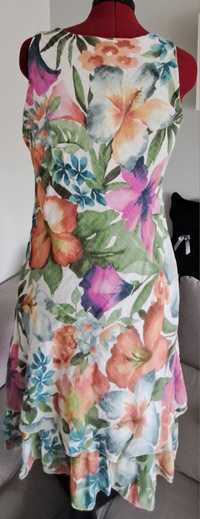 Bawełniana sukienka w kwiaty rozmiar XL