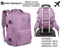 Plecak damski PETERSON pojemny podróżny bagaż 40x30x20 z USB