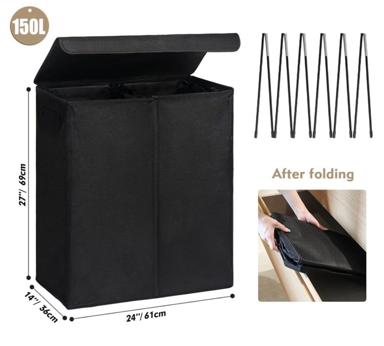 Kosz na pranie 150l dwie komory