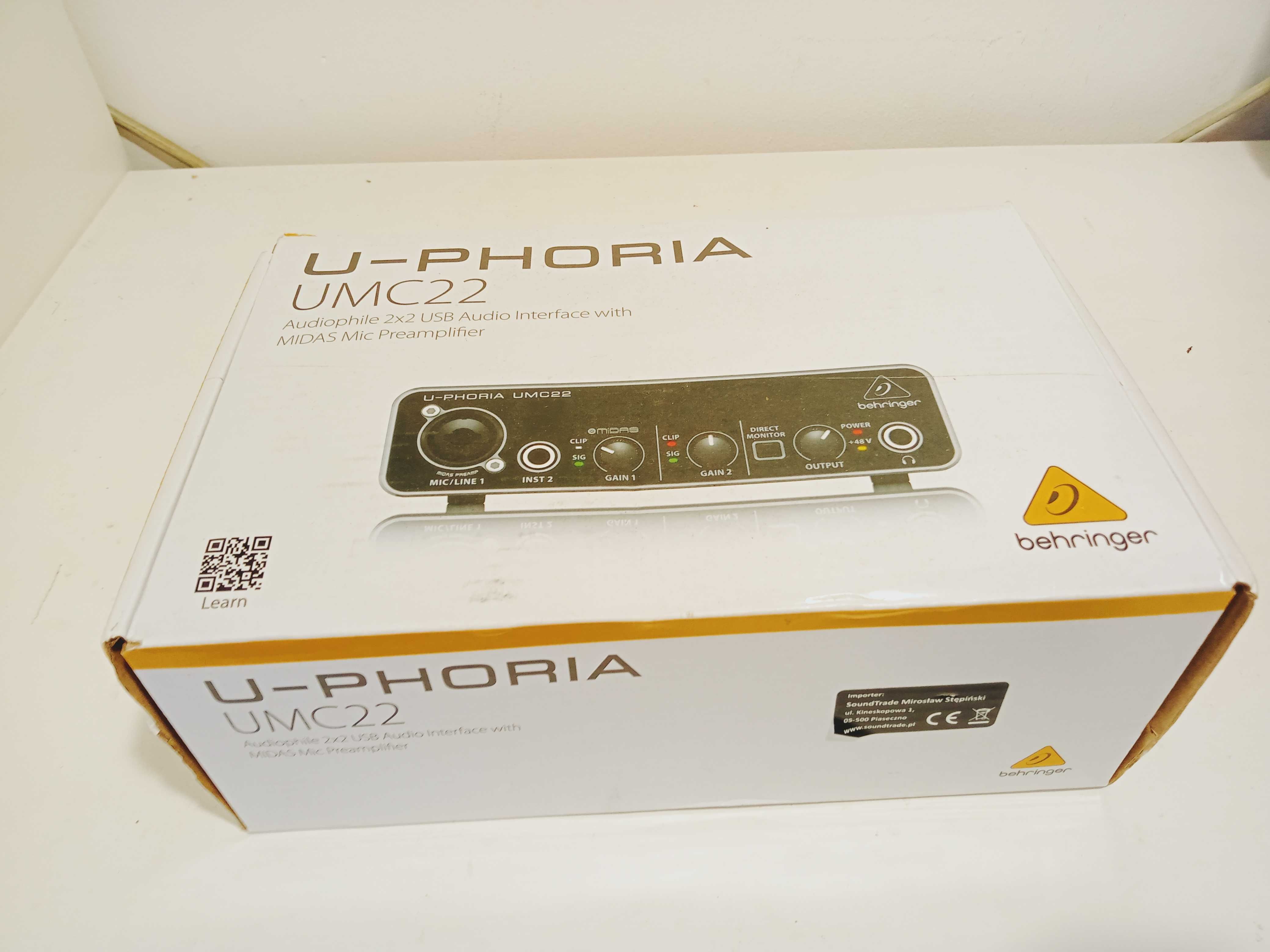 Behringer UMC22 U-PHORIA – interfejs audio USB – stan idealny